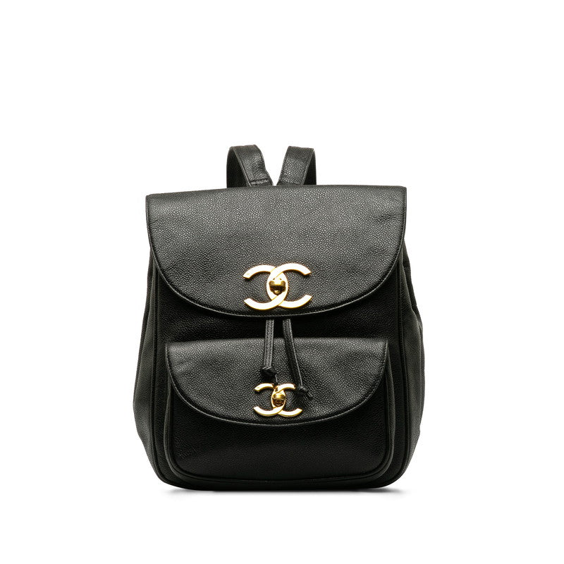 Chanel Vintage Coco Rucksack Backpack Black G Caviar S  CHANEL