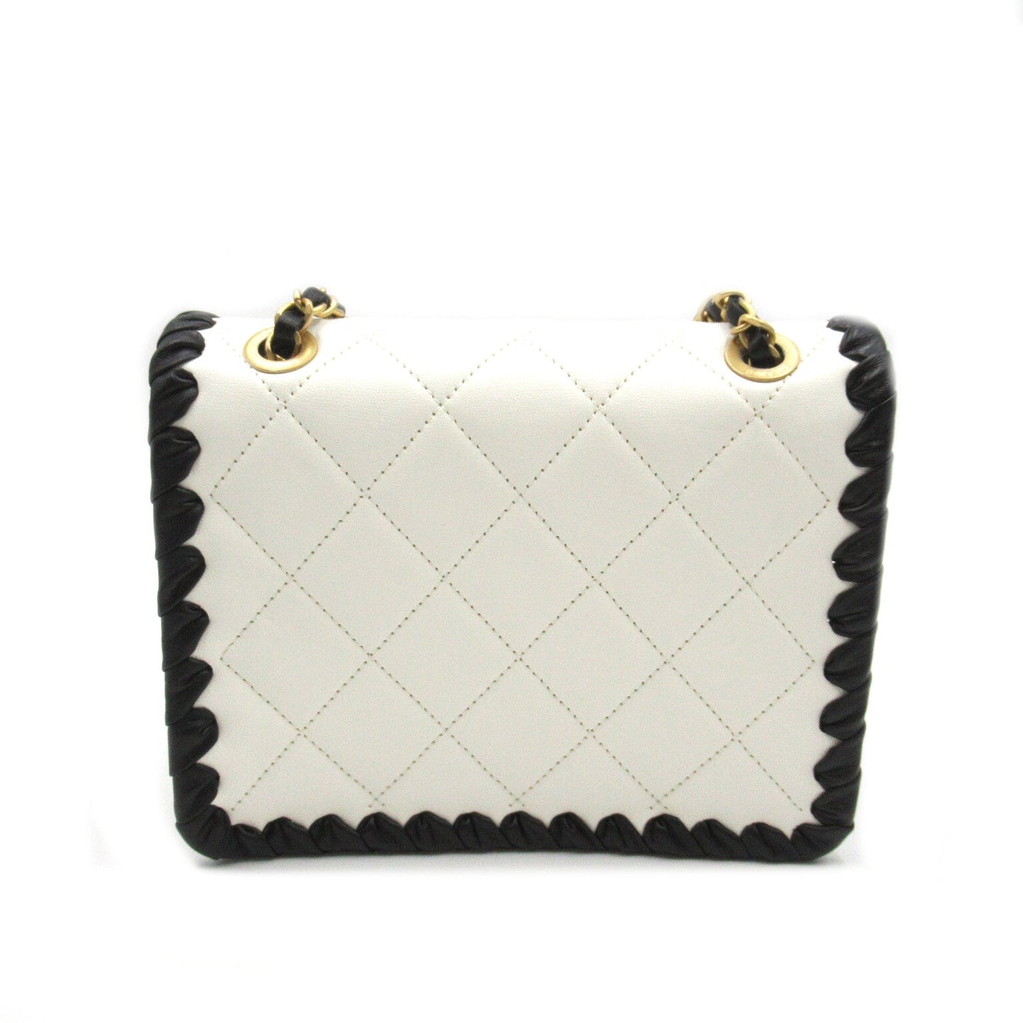 Chanel Chain Shoulder Chain Shoulder Bag  White/Black Chain Shoulder