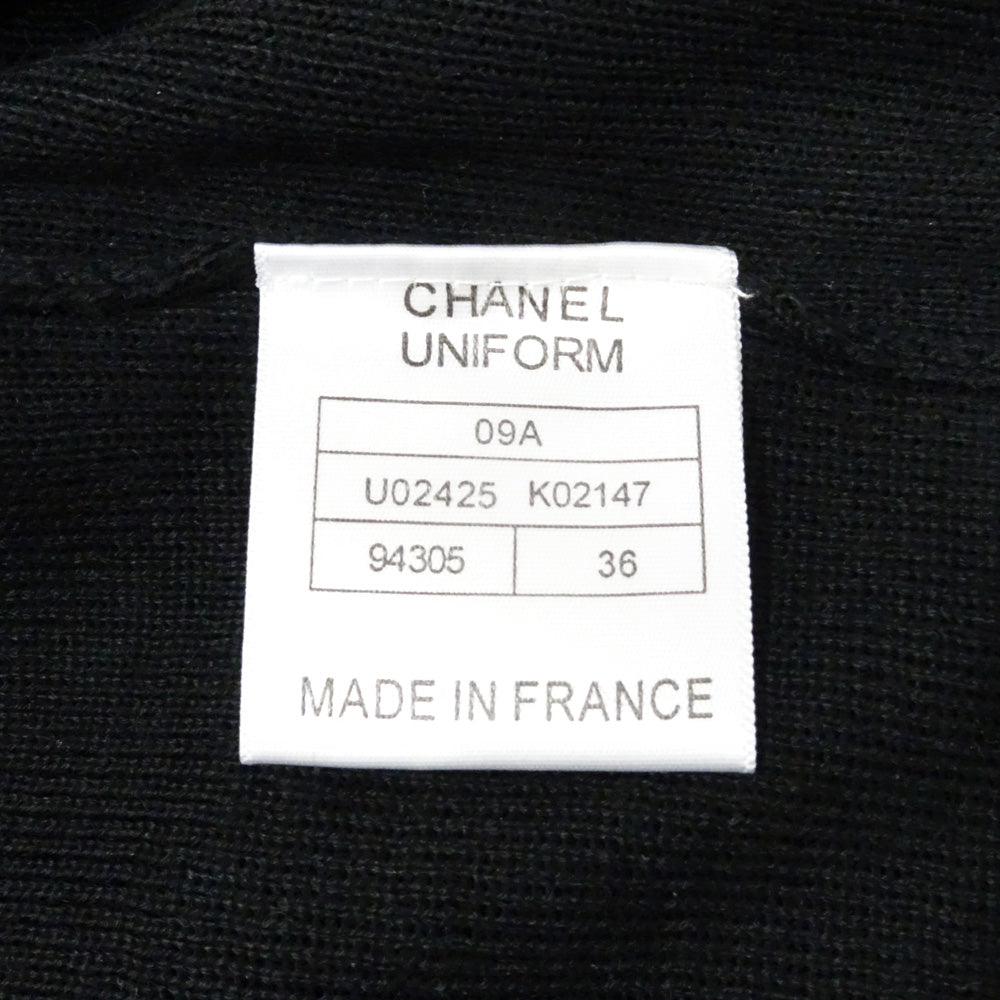 CHANEL CARDIGAN VNEC Staff Uniform U02425K02147 94305 Black 36 S Size Wool Acrylic  Tops Clothes Beauty