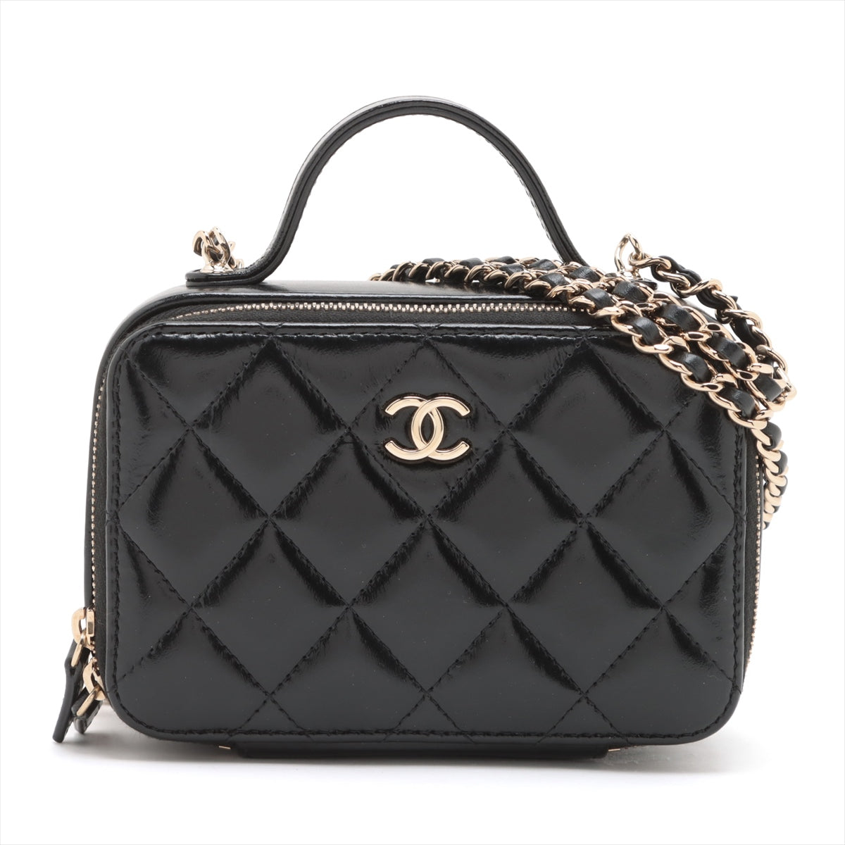 Chanel Matrasse Leather Chain Shoulder Bag Vanity Black G  AP2920 N