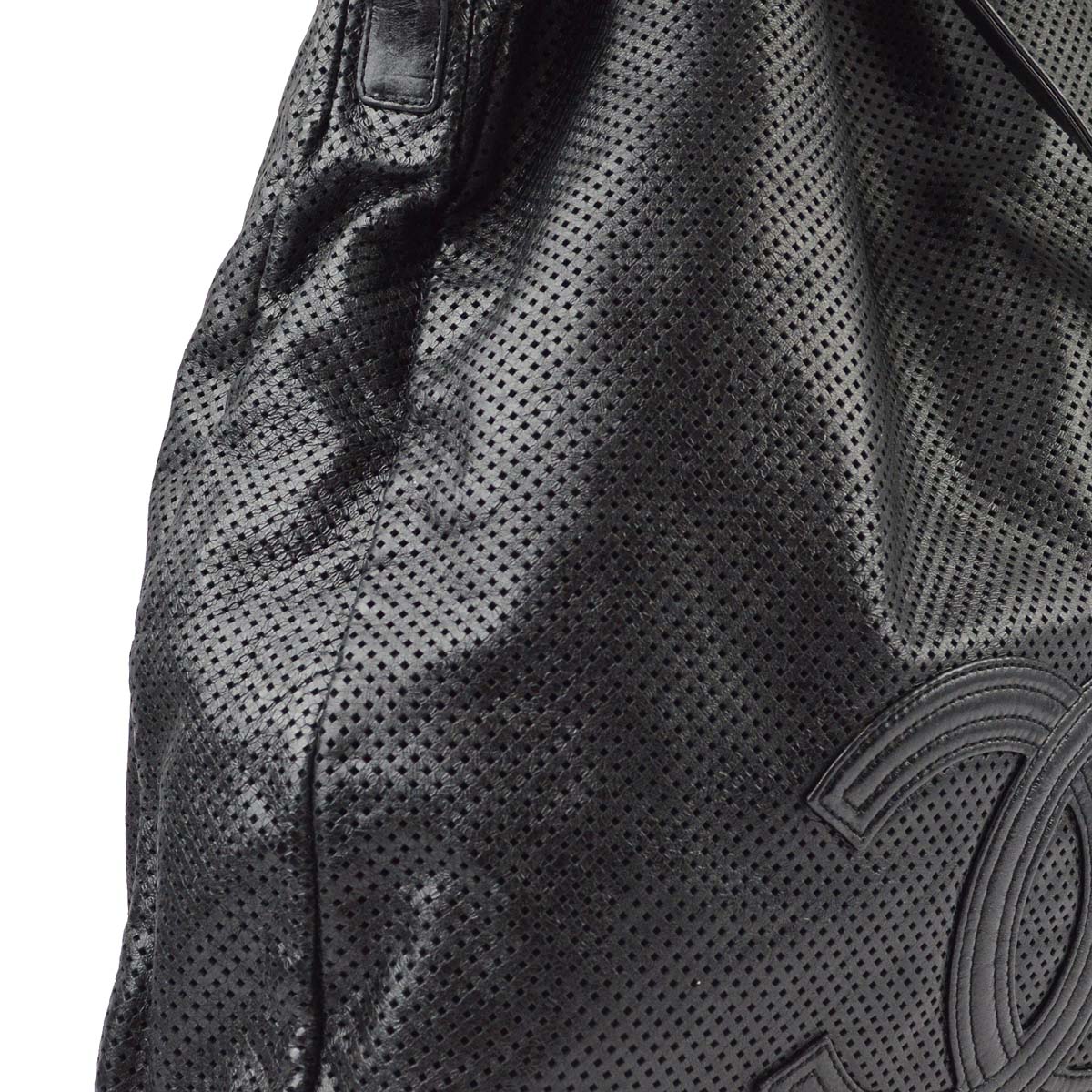 Chanel Black Perforated Lambskin 2way Shoulder Tote Bag