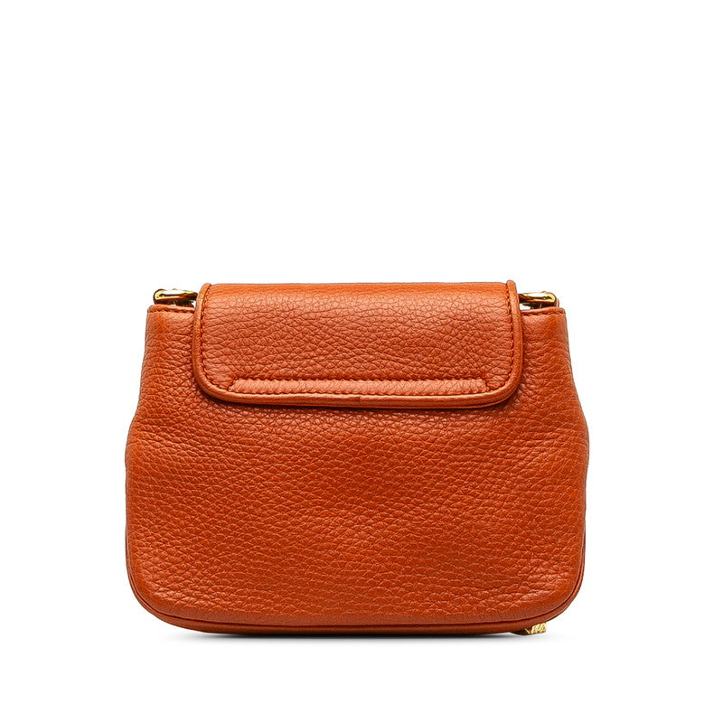 Gucci Double G 251821 Shoulder Bag Calf Leather Orange Vintage