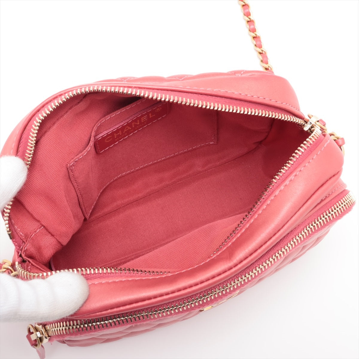 Chanel Lambskin  Chain Shoulder Bag Pink G  29th