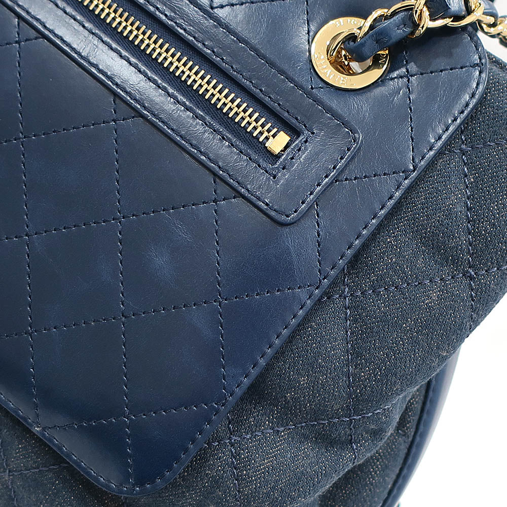 CHANEL Bag Matrasse A93559 Denim/Leather Blue  G  CC Mark 2WAY Hand/Chain Shoulder Woman 23rd /8-digit  Certificate Box