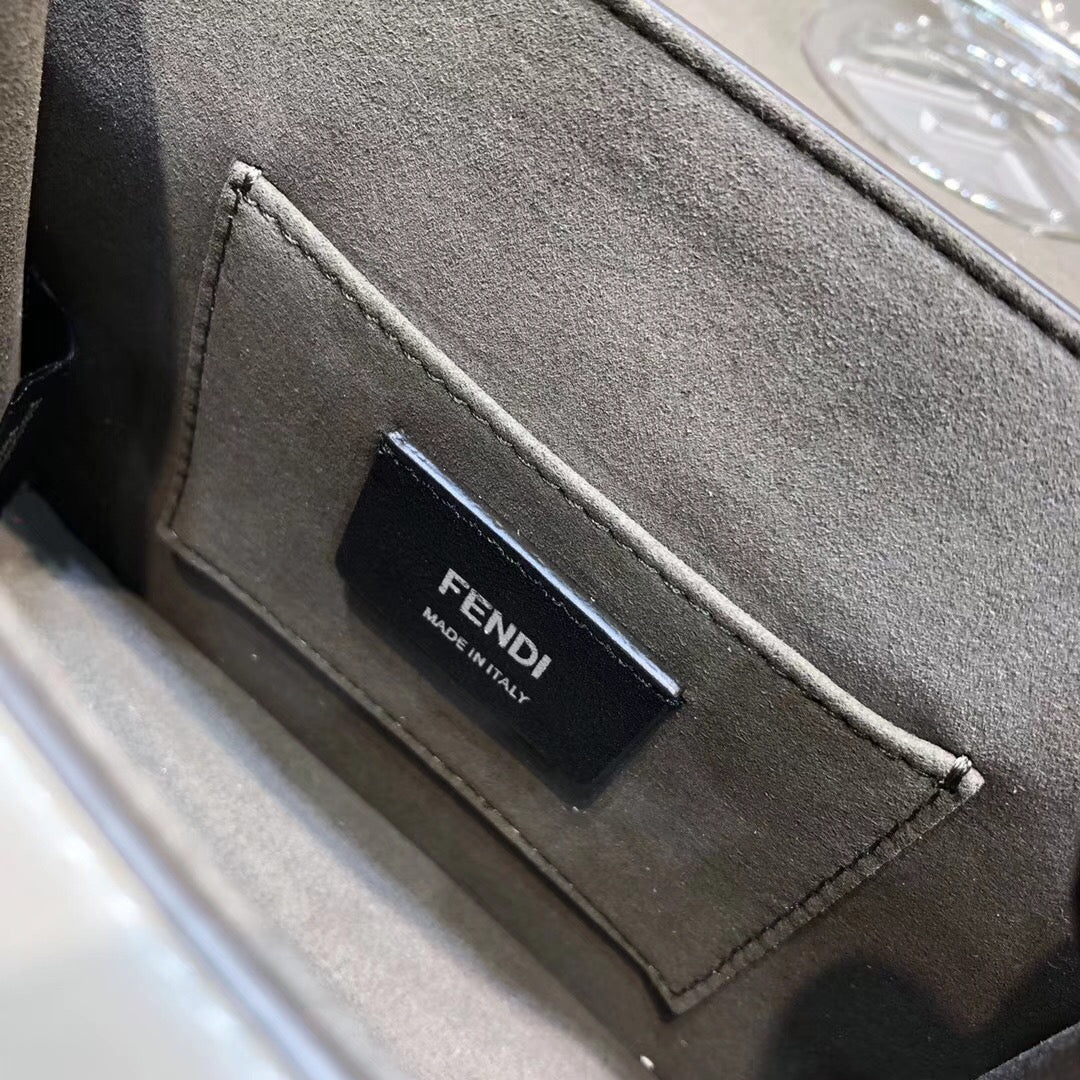 Fendi Small Kan I F Bag In White Calfskin