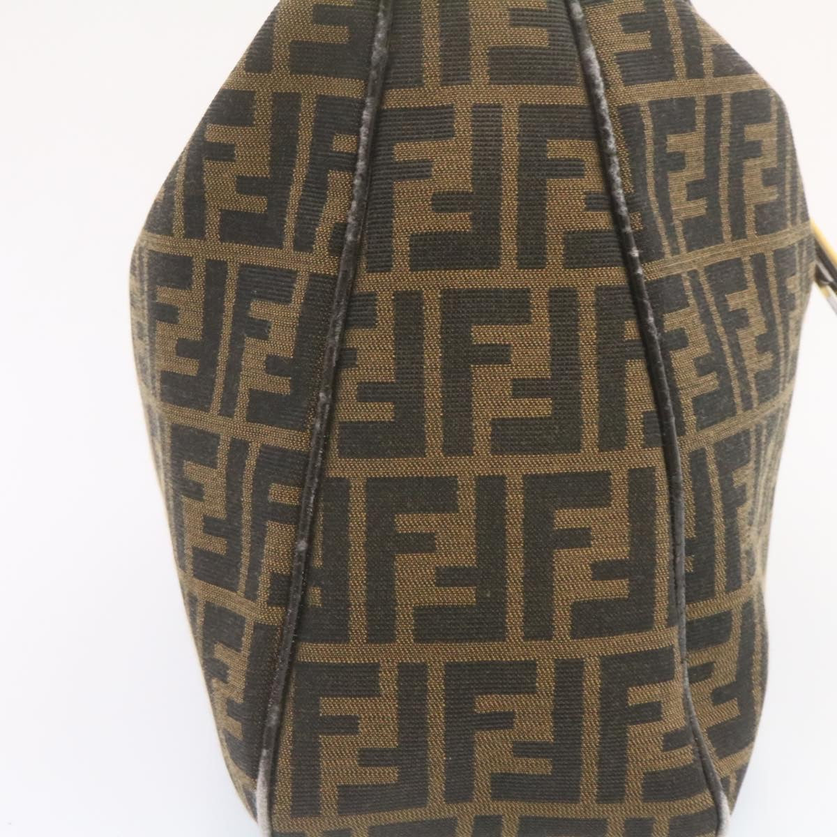 FENDI Zucca Canvas Shoulder Bag Black Brown