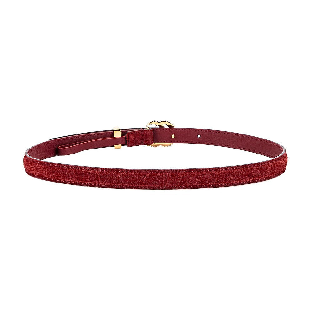 Gucci Marmont Red Suede Torchon GG Buckle Belt Size