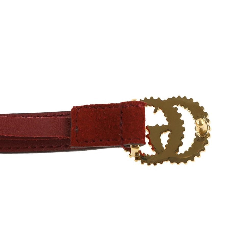 Gucci Marmont Red Suede Torchon GG Buckle Belt Size