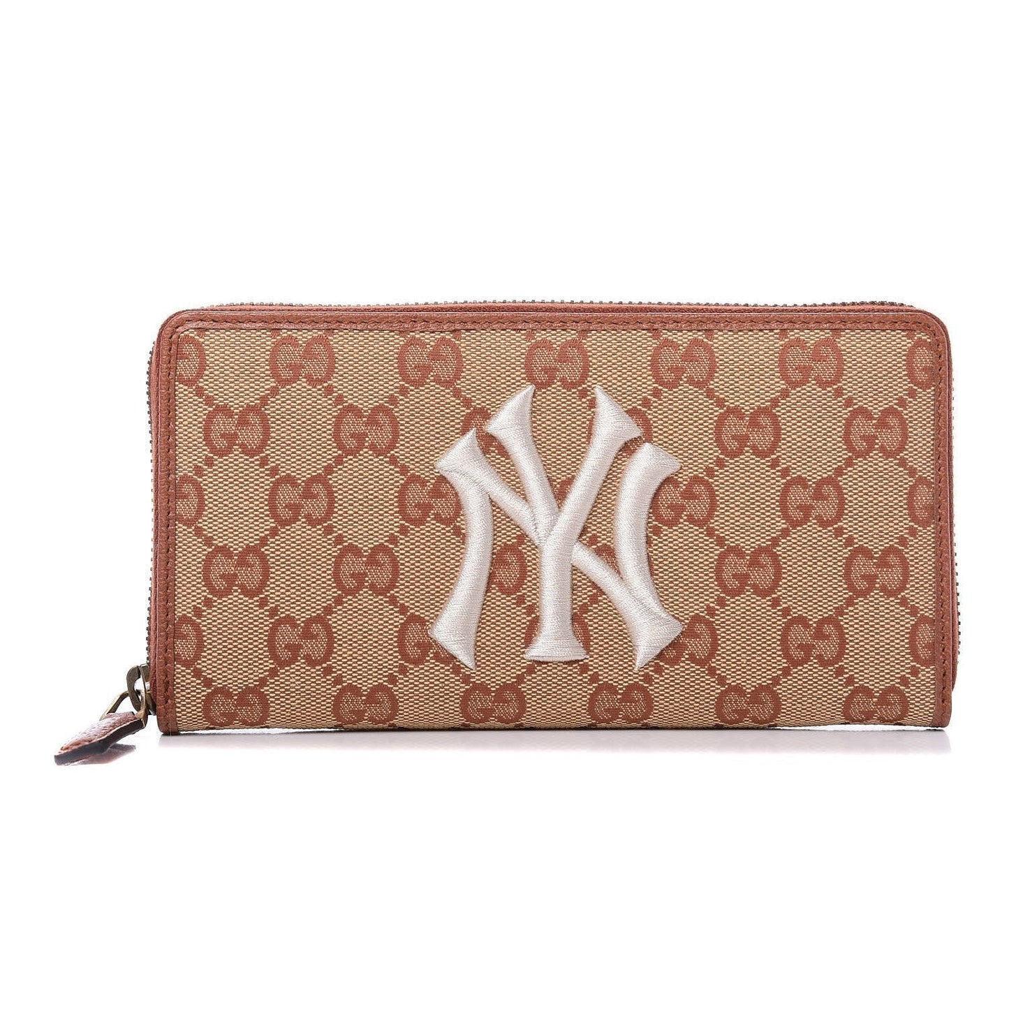 Gucci Monogram NY Yankees Canvas Guccisima Zip Around Wallet