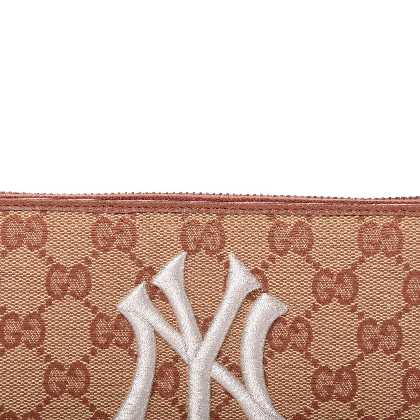 Gucci Monogram NY Yankees Canvas Guccisima Zip Around Wallet