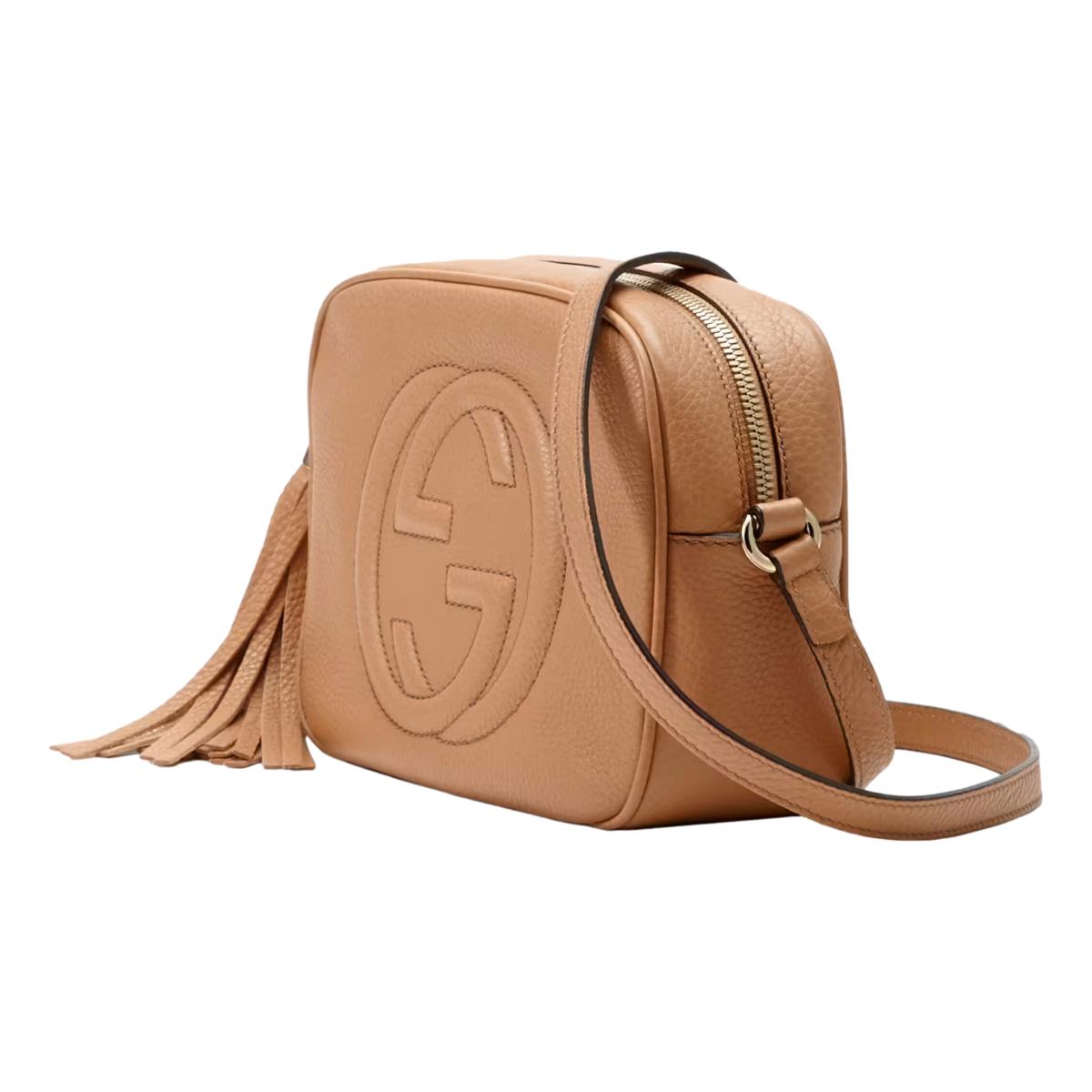 Gucci Soho Disco Beige Leather Small camera Crossbody bag 308364