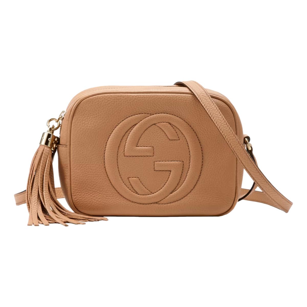 Gucci Soho Disco Beige Leather Small camera Crossbody bag 308364