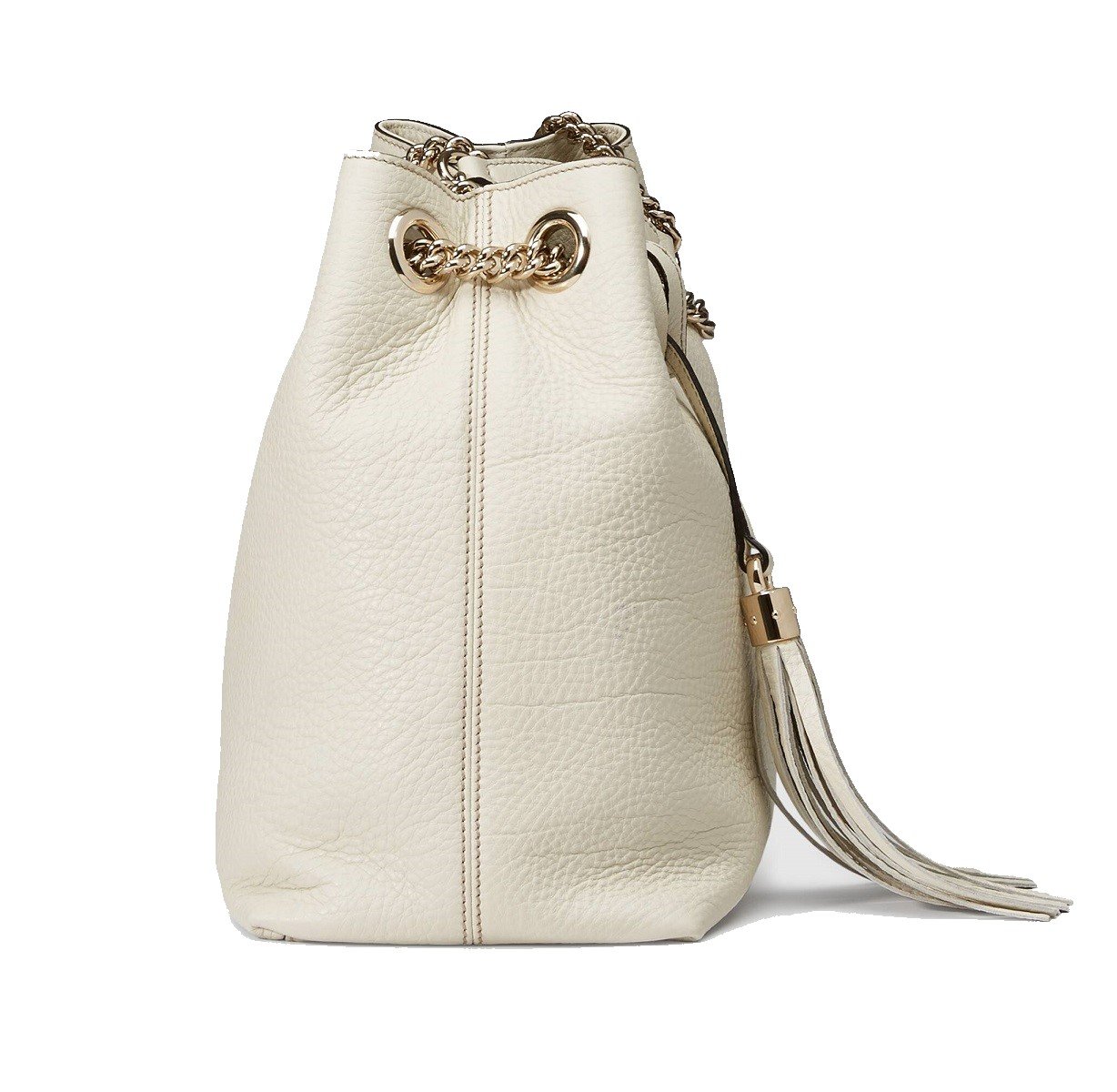 Gucci Soho GG Ivory Leather Chain Shoulder Bag 536196