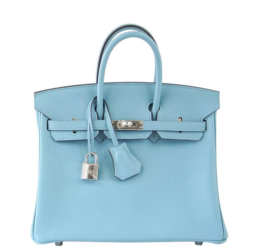 Hermes Birkin 25 Bag Bleu Saint Cyr