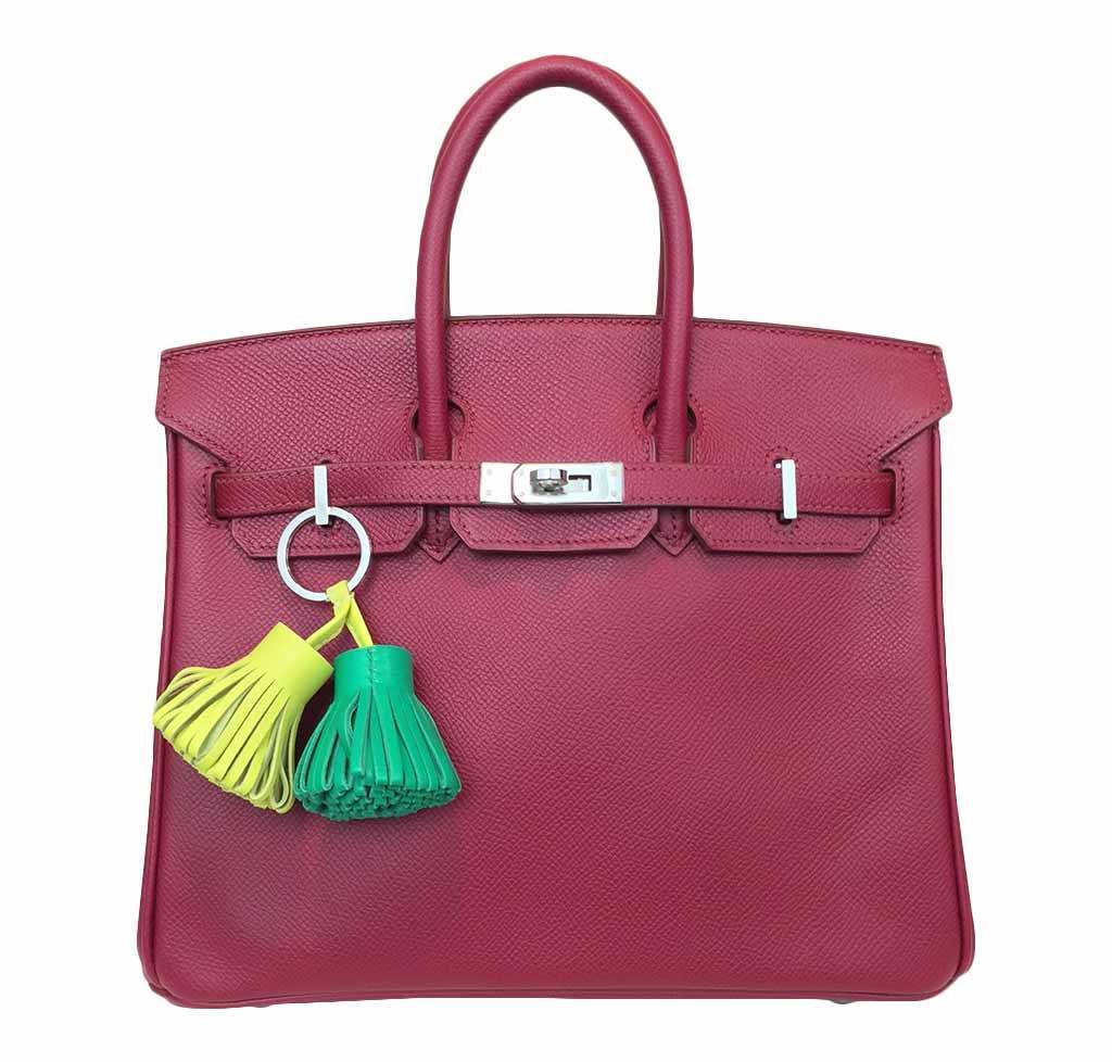 Hermes Birkin 25 Rouge Vif Bag Epsom