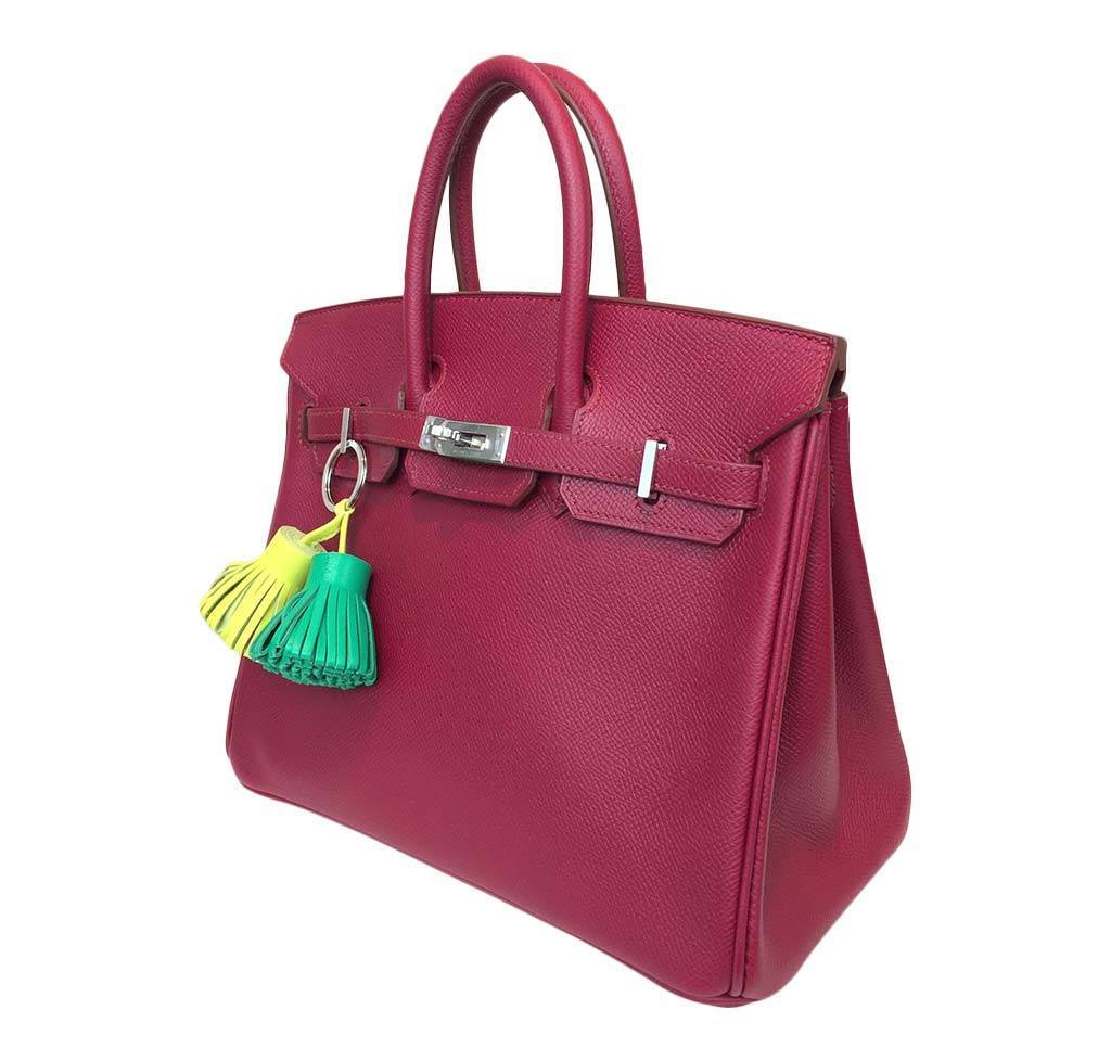 Hermes Birkin 25 Rouge Vif Bag Epsom