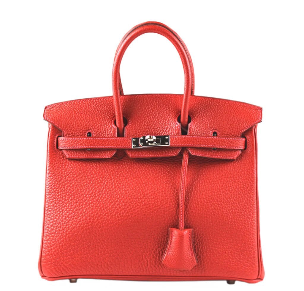 Hermes Birkin 25 Bag Vermillion Palladium