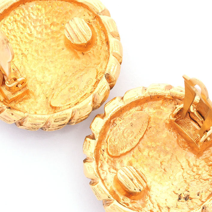 Vintage Chanel Earrings Round Medallion