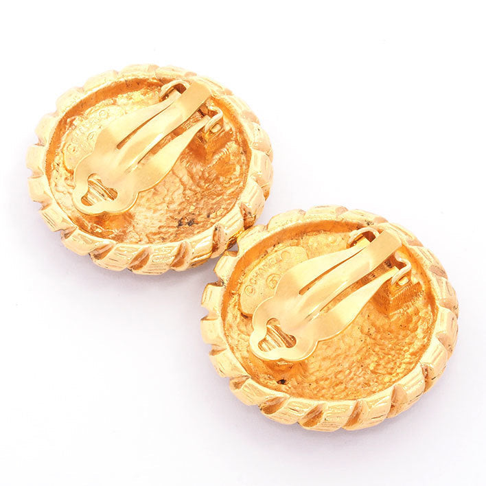 Vintage Chanel Earrings Round Medallion