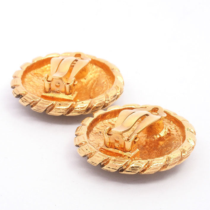 Vintage Chanel Earrings Round Medallion