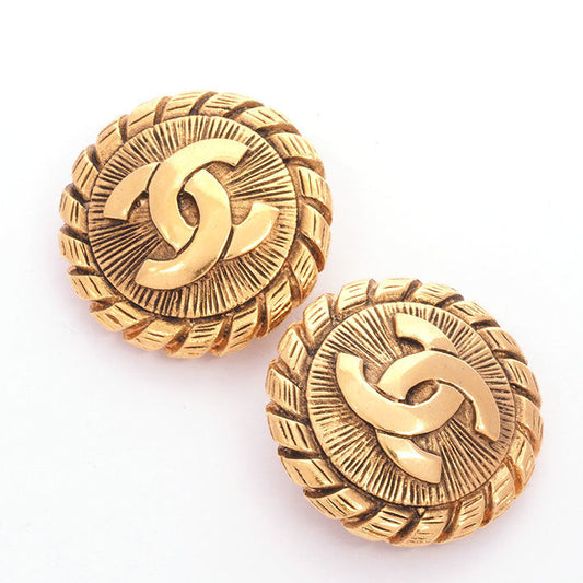 Vintage Chanel Earrings Round Medallion