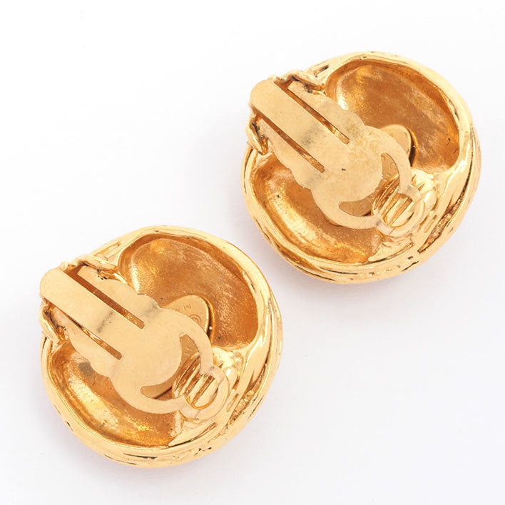 Vintage Chanel Earrings Round Swirl