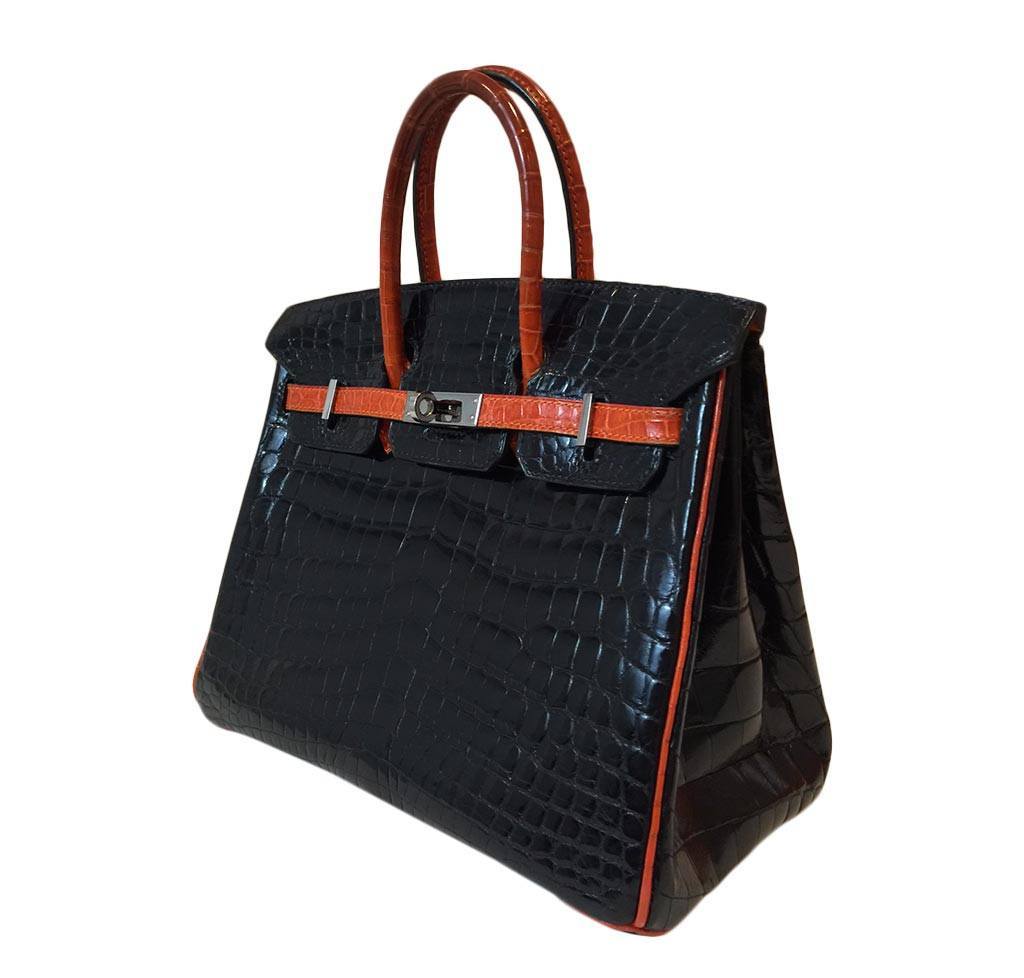 Hermes  Bi-Color Birkin Crocodile Bag 25cm