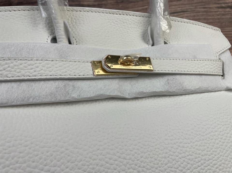 Hermes Birkin 25 Blanc White Epsom Palladium Hardware