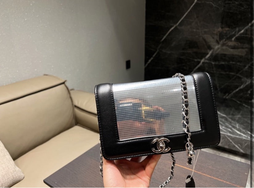 Black/silver Chanel woman Handbag