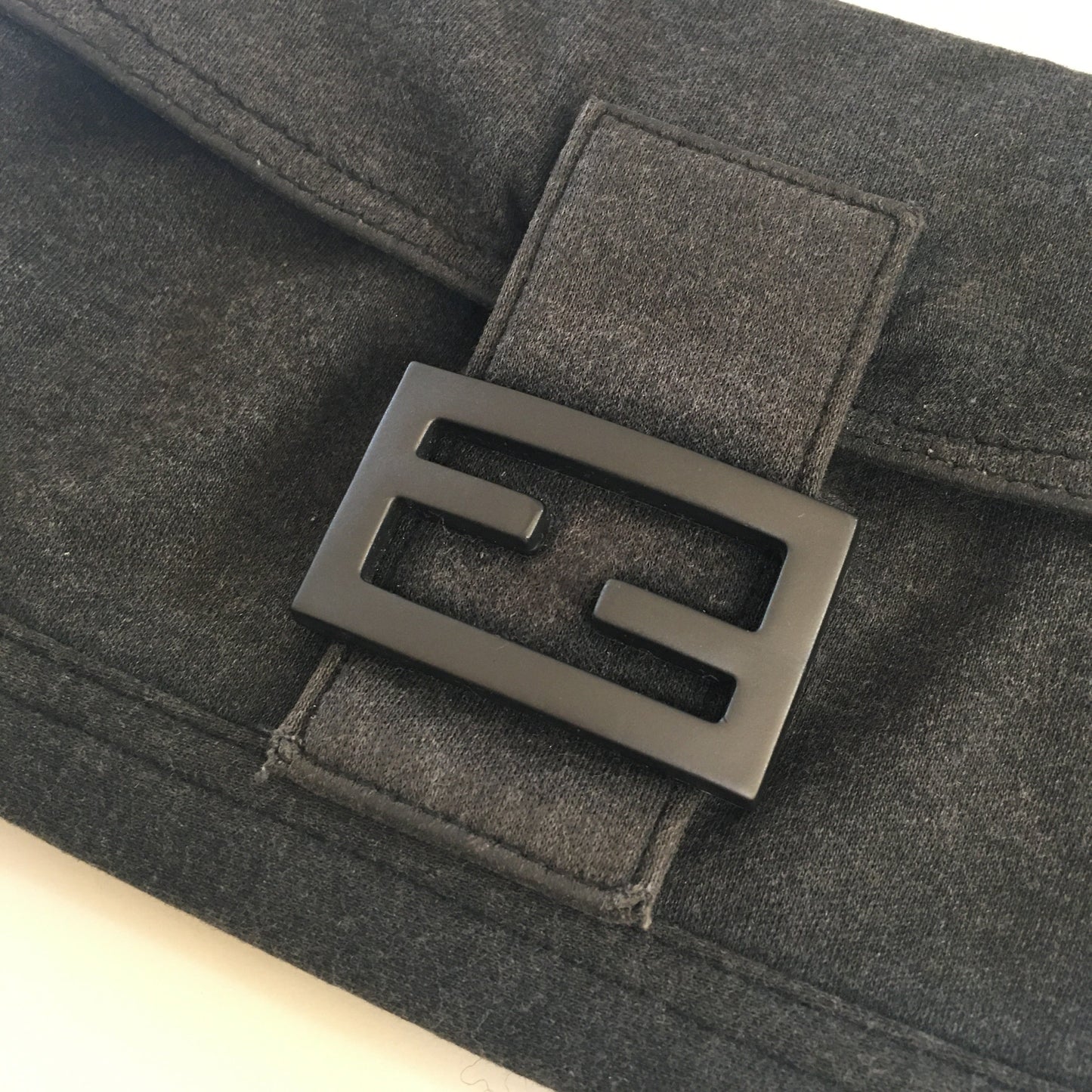 FENDI Baguette Shoulder Bag in Grey Fabric