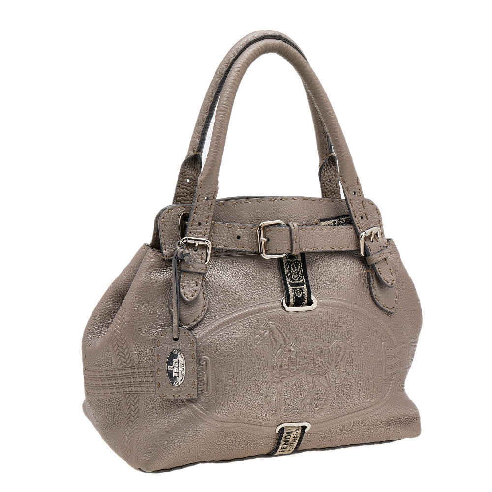 Fendi Grey Selleria Villa Borghese Tote