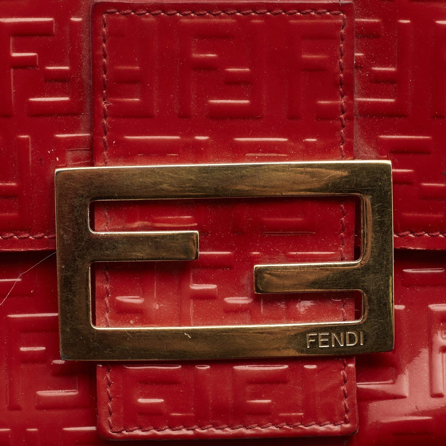 Fendi Orange Zucchino Patent Leather Mia Flap Continental Wallet