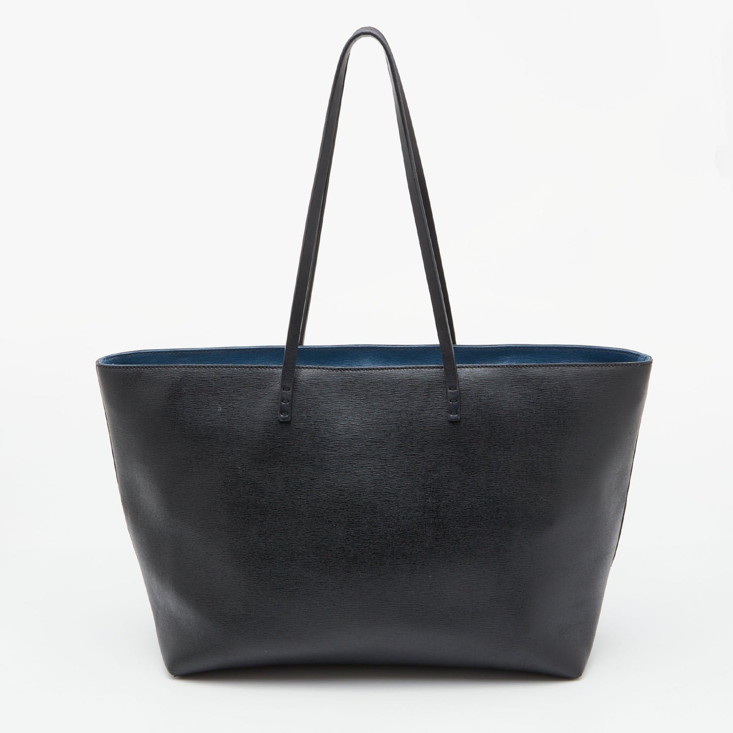 FENDI Black/Blue Leather Monster Roll Tote