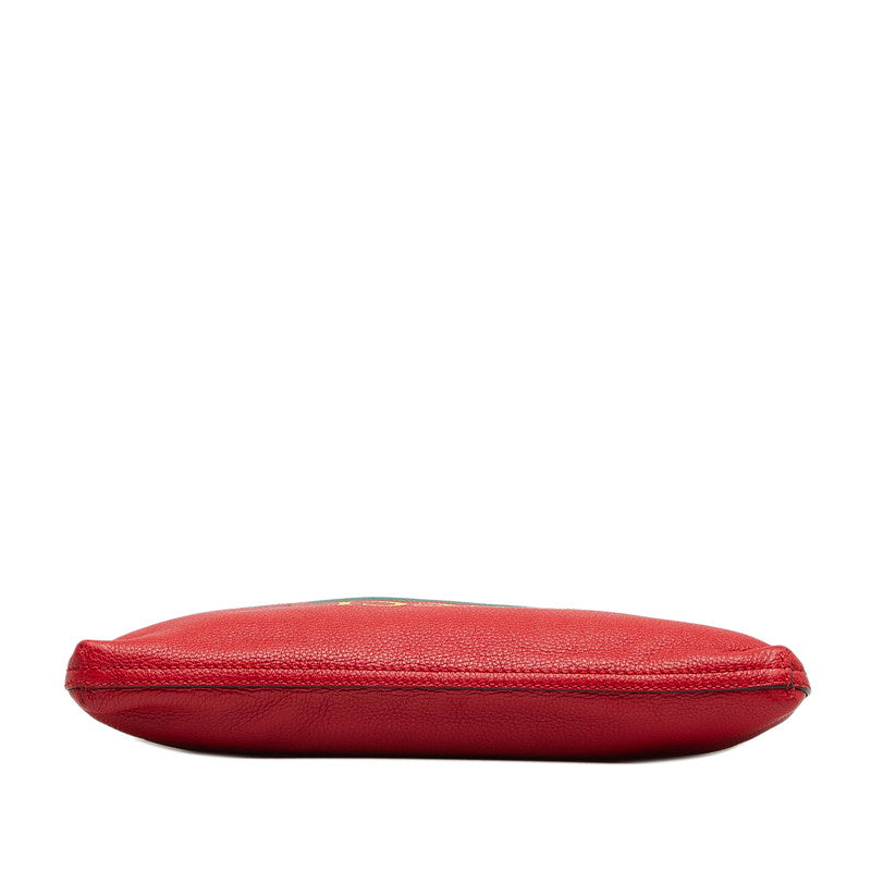 Gucci Medium Portferio Logo Clutch Bag Second Bag Pouch 500981 Red Leather