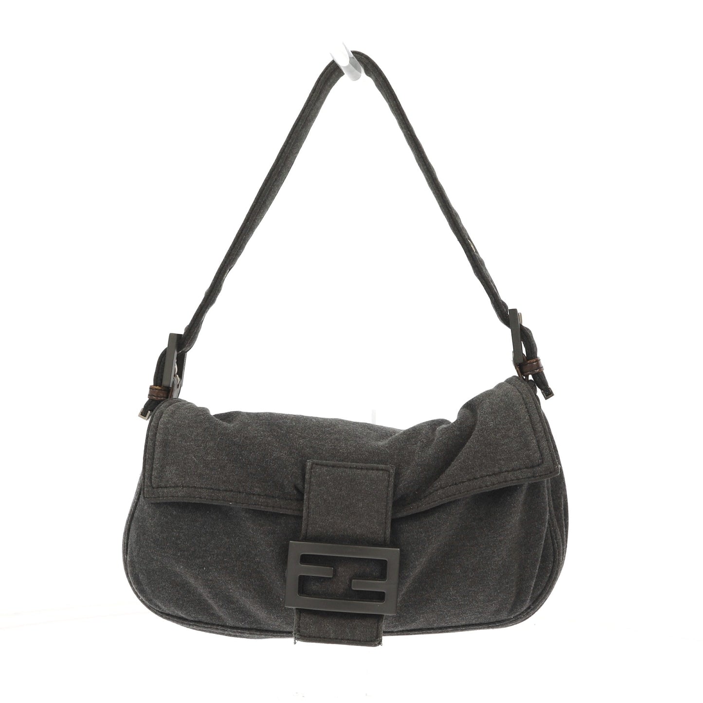 FENDI Baguette Shoulder Bag in Grey Fabric