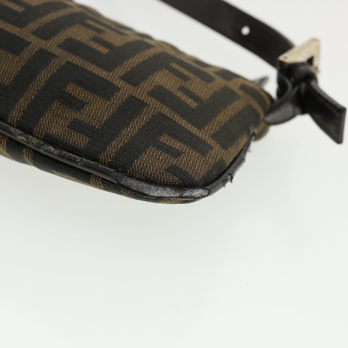 FENDI Zucca Canvas Shoulder Bag Brown Black