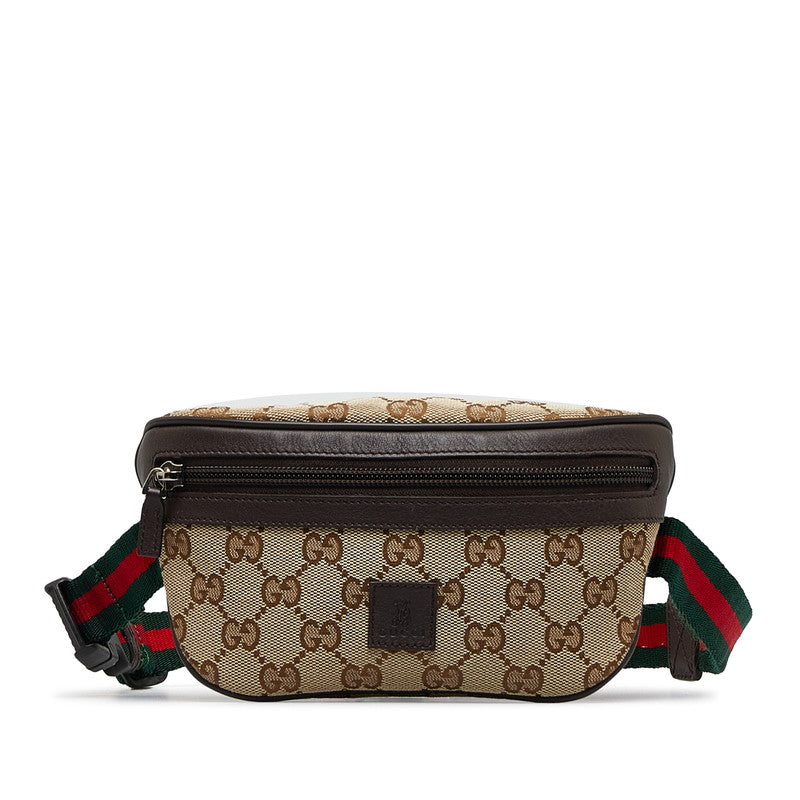 Gucci GG Canvas Sherry Line Waist Bag Body Bag 311159 Beige