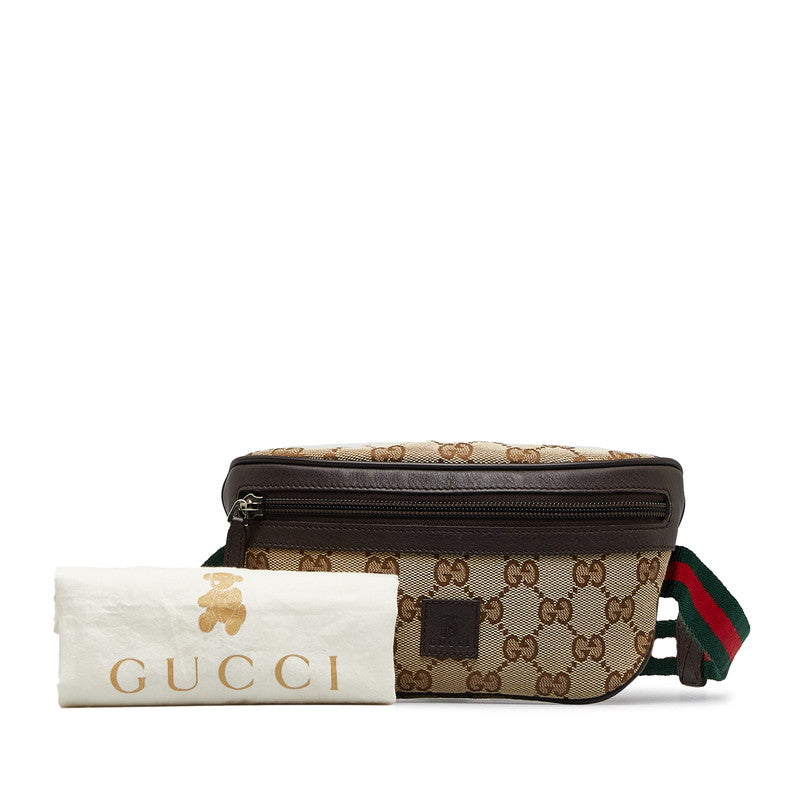 Gucci GG Canvas Sherry Line Waist Bag Body Bag 311159 Beige