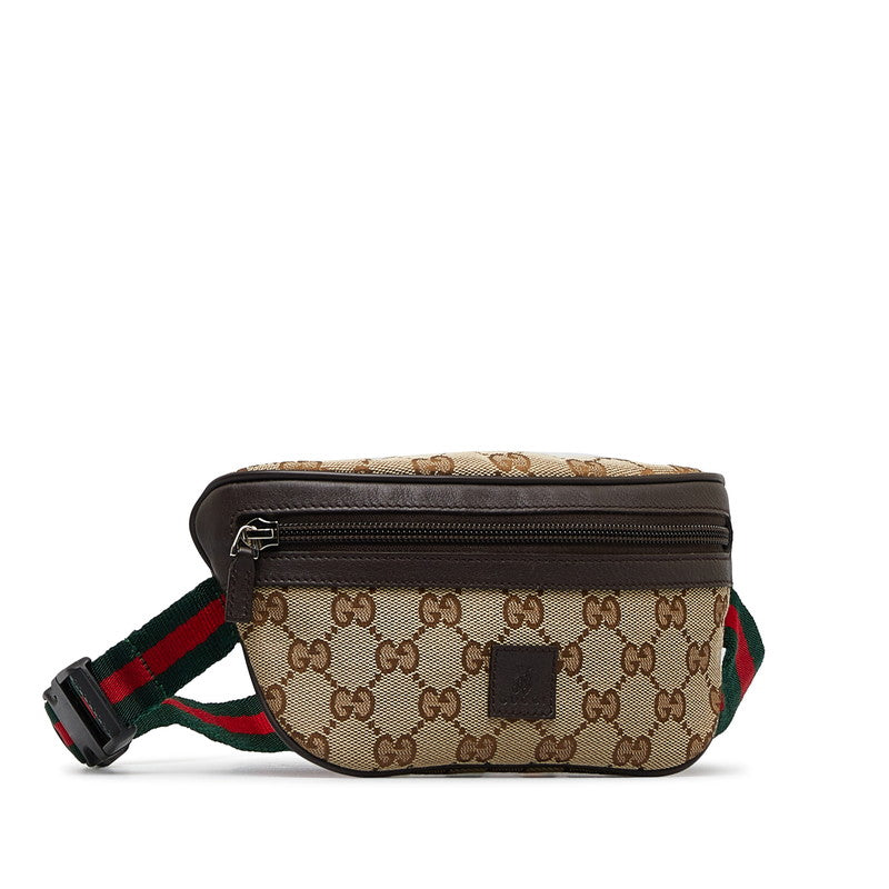 Gucci GG Canvas Sherry Line Waist Bag Body Bag 311159 Beige