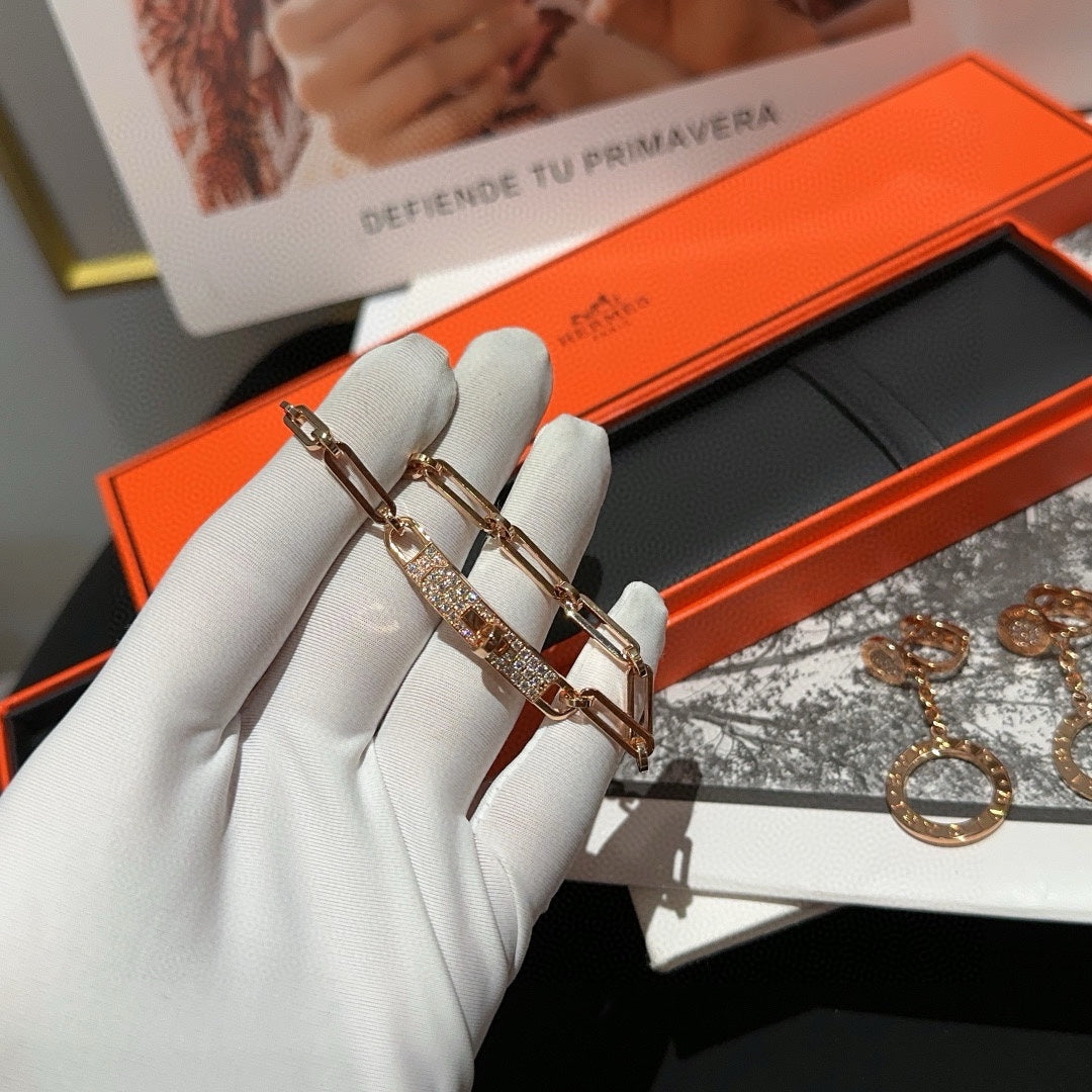 18k Rose Gold Kelly Full Diamond Bracelet SLC68