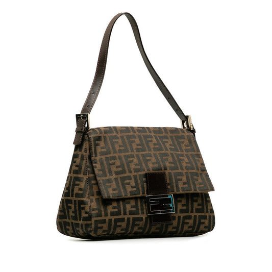 Fendi Zucca Handbag Brown Canvas Leather  Fendi