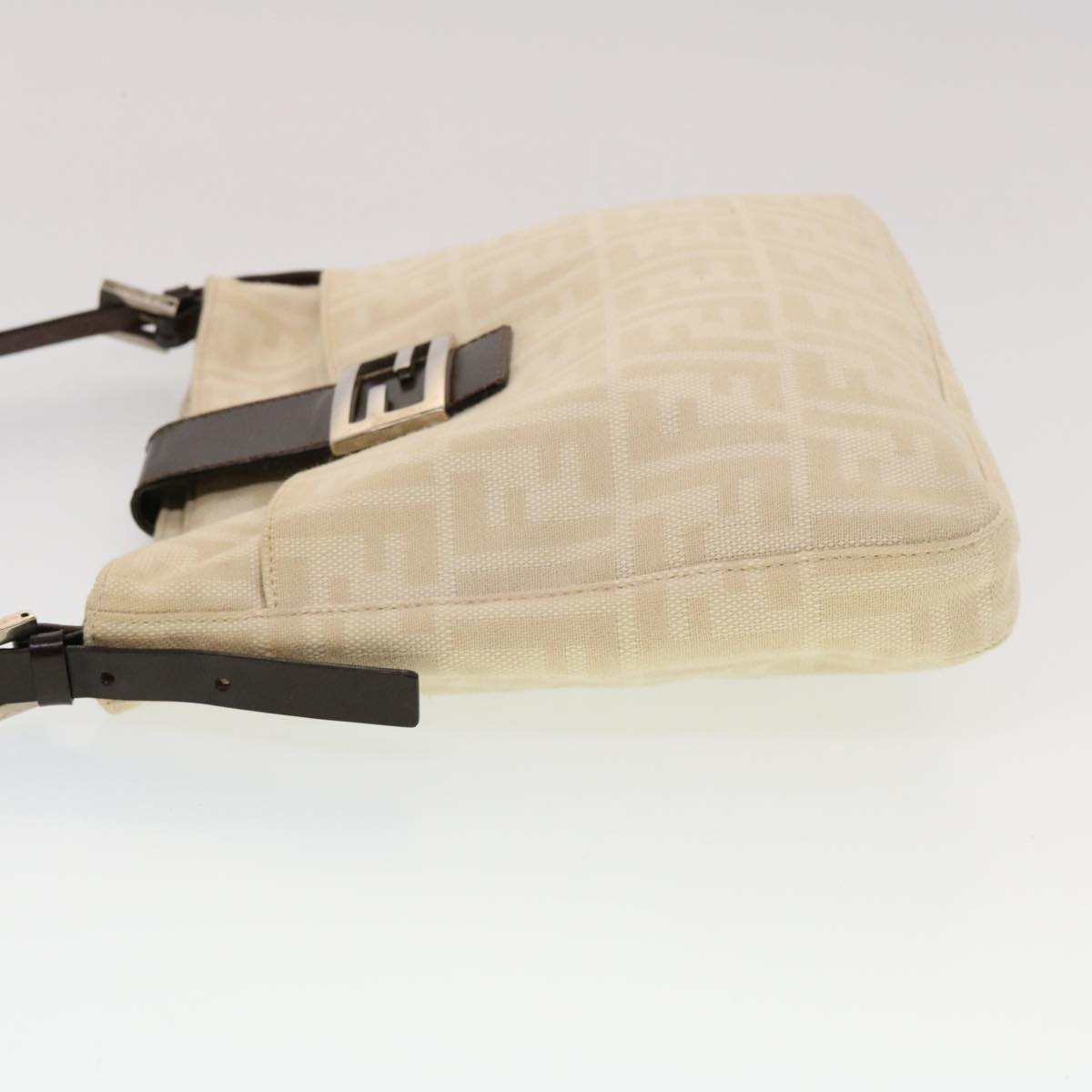 FENDI Zucca Canvas Mamma Baguette Shoulder Bag Beige