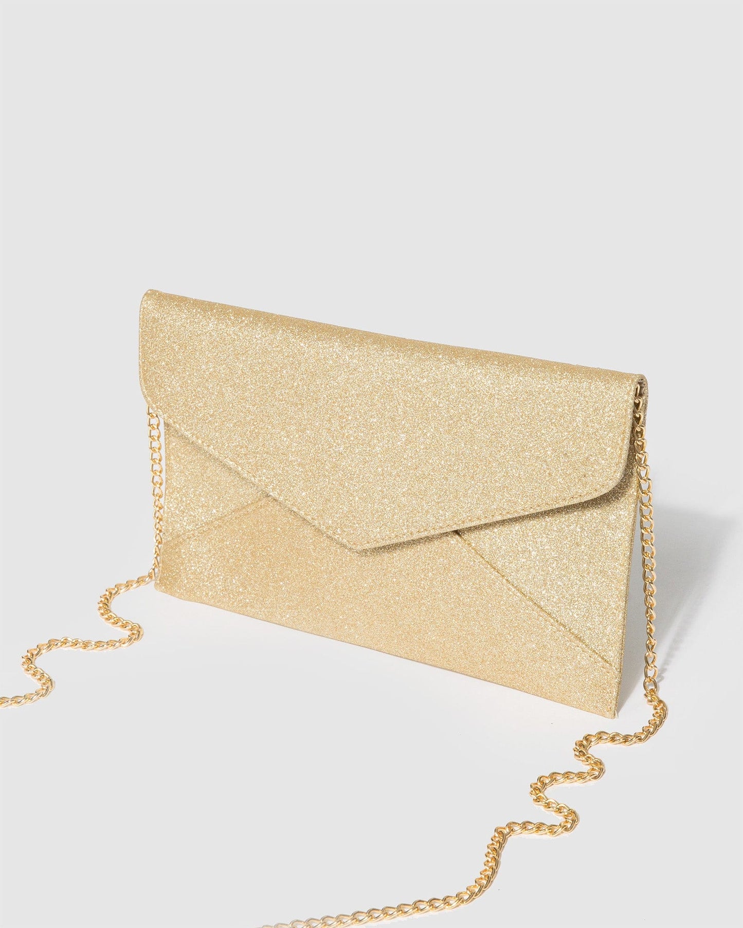 Gold Kelly Envelope Clutch Bag