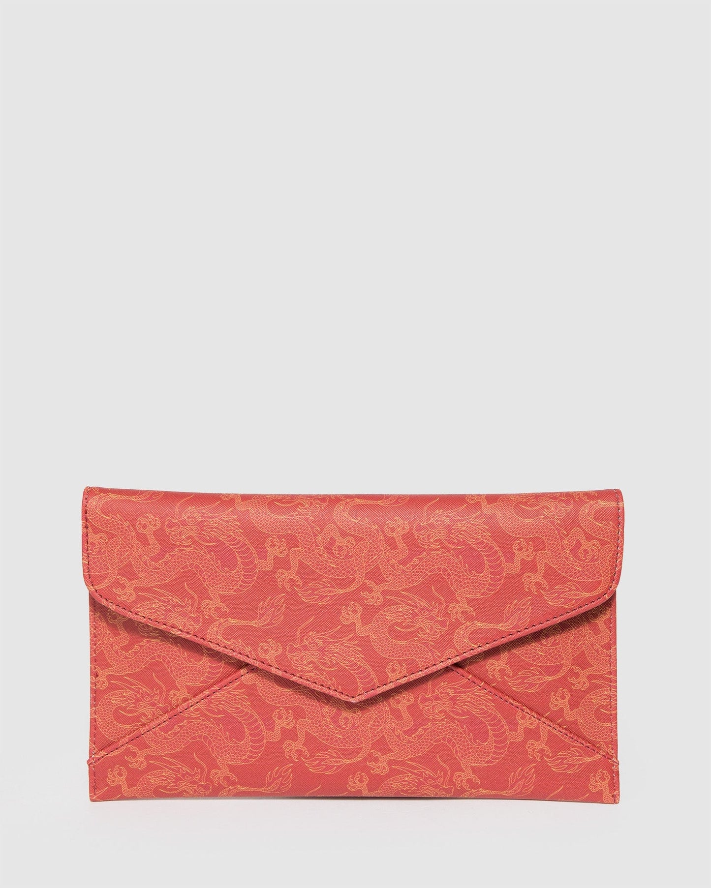 Dragon Print Kelly Envelope Clutch Bag