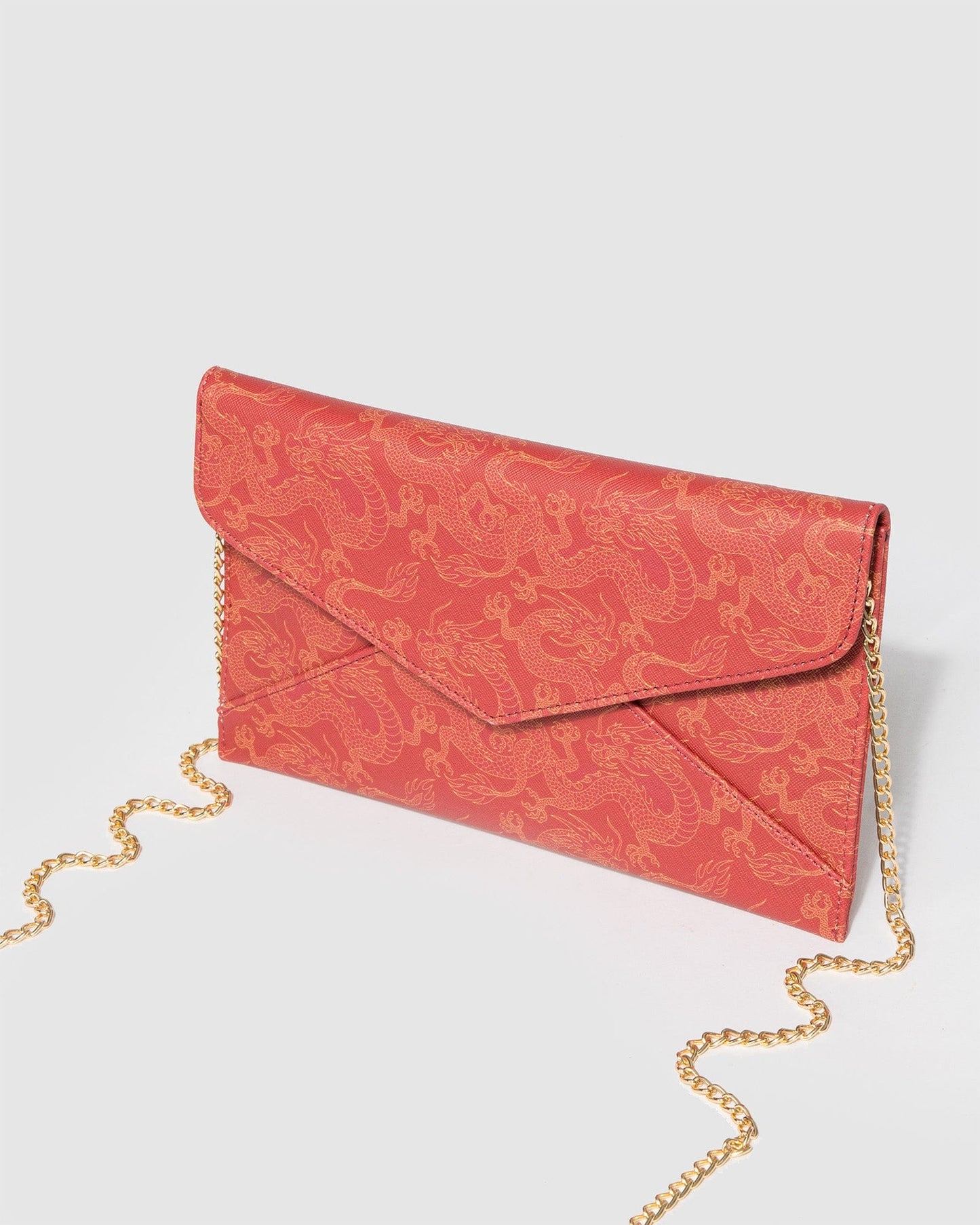 Dragon Print Kelly Envelope Clutch Bag